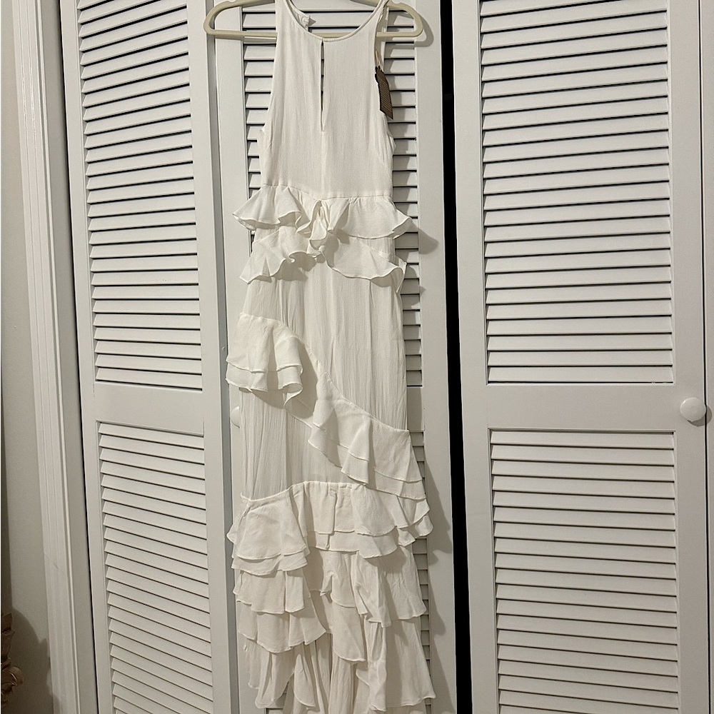 Never worn Anthropology white dress perfect for wedding occasions!